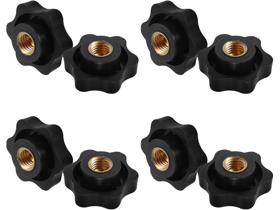 8 Piezas Tuercas Mango Flor M10 Diseño Agujero Pasante