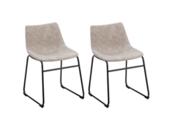 Cadeira Estilo ʺretroʺ BELIANI Batavia de Poliéster Creme 45x44x74