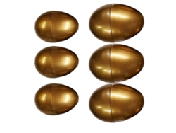 Rebe-6 Huevos De Pascua Metálicos Diy Regalo Adornos Fiesta Pascua Material Pp Duradero Reutilizable 5,5*7,5 Cm Dorado