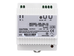 Fuente De Alimentación Industrial Dr-30-12 De 30 W Y 12 V Para Montaje En Riel, Con Control Pwm Y Refrigeración Automática.