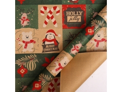 Papel de regalo navideño Eifson, papel kraft para envolver regalos de Navidad, 43 cm x 3 m (06)