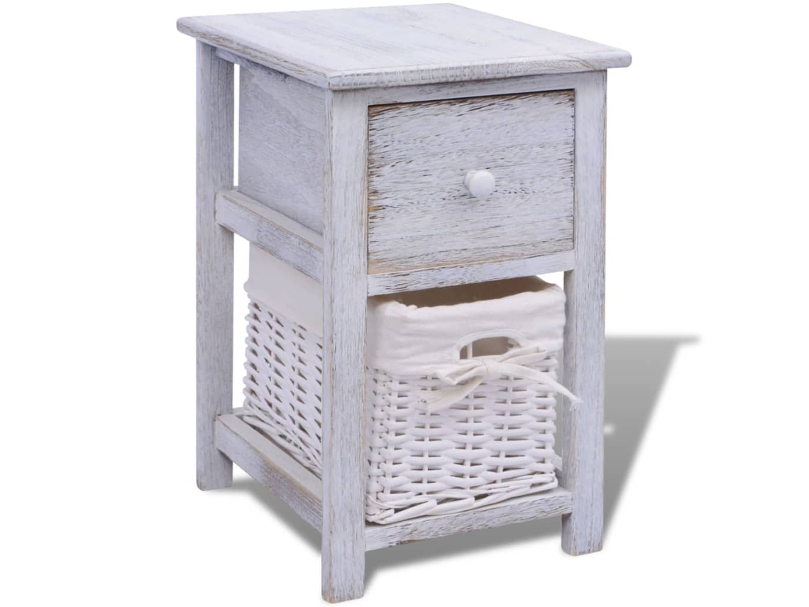Maison Exclusive - Mesita De Noche De Madera Blanca
