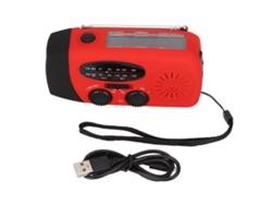 Radio (carga Solar, Generador De Manivela) Modelo Europeo Rojo 028sn Radio Meteorológica De Emergencia Portátil