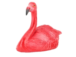 Pequeño flamenco flotante con cabeza roja
