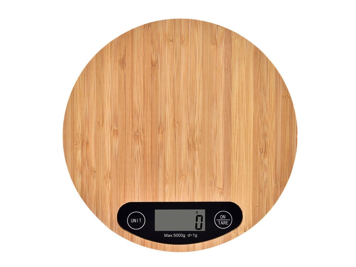 Báscula de cocina de madera con pantalla LCD / Capacidad máxima de carga 5 kg PAPRIKA