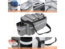 Bolsa De Maleta Aislada Para Bicicleta Con Portaequipajes Trasero Y Reflectante, Bolsa De Hombro Impermeable