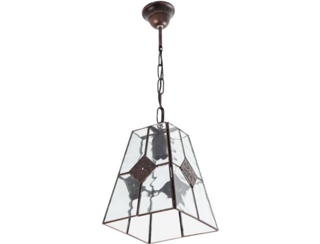 Lámpara de Techo FABRILAMP Estepa (Marrón - E27 - Máx. 60W - Cristal - Metal)