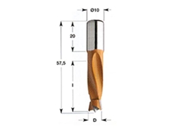 Broca ciega conexión rápida cmt 308 l-57,5mm rotación derecha mango 10x20mm broca 5mm