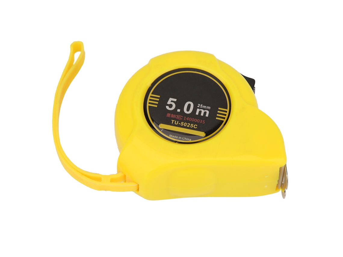 Cinta métrica retráctil de acero inoxidable de 5 m, herramienta de medición flexible con rodillo para construcción.
