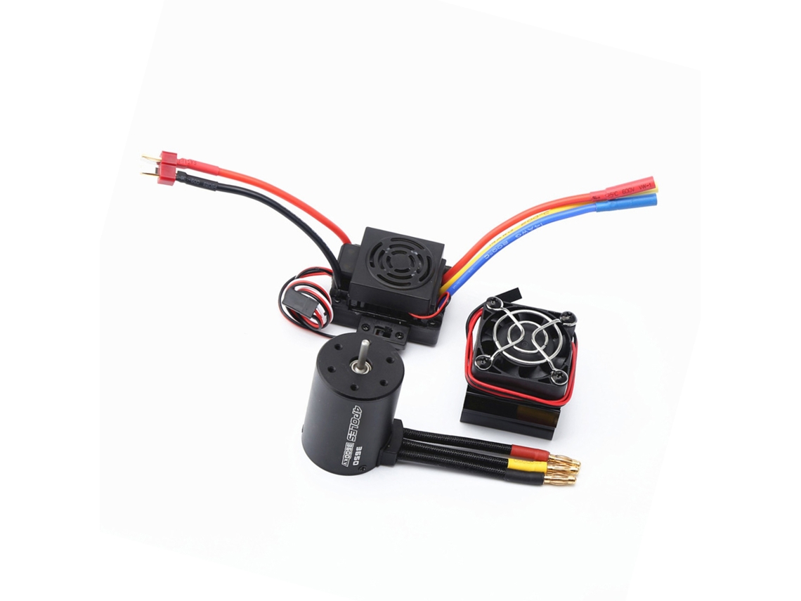 Ymsl Motor Brushless 3650 3600kv Con Esc 60a Y Heat Sink Para Coches Y Barcos Rc Hsp Hpi Wltoys 1:8/1:10 Hxl