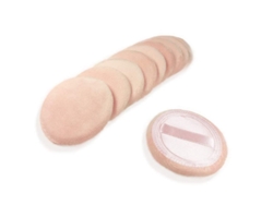 10 Esponjas De Algodón Para Maquillaje Con Cinta Adhesiva Para Polvos Sueltos Y Base De Maquillaje - Tamaño Regular De 6 Cm