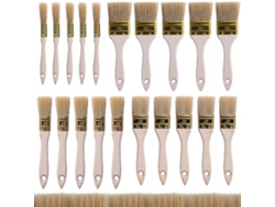 Juego de 20 pinceles planos - Pecas - Cerdas naturales | 15-50 mm | Pintura de detalles y grandes superficies