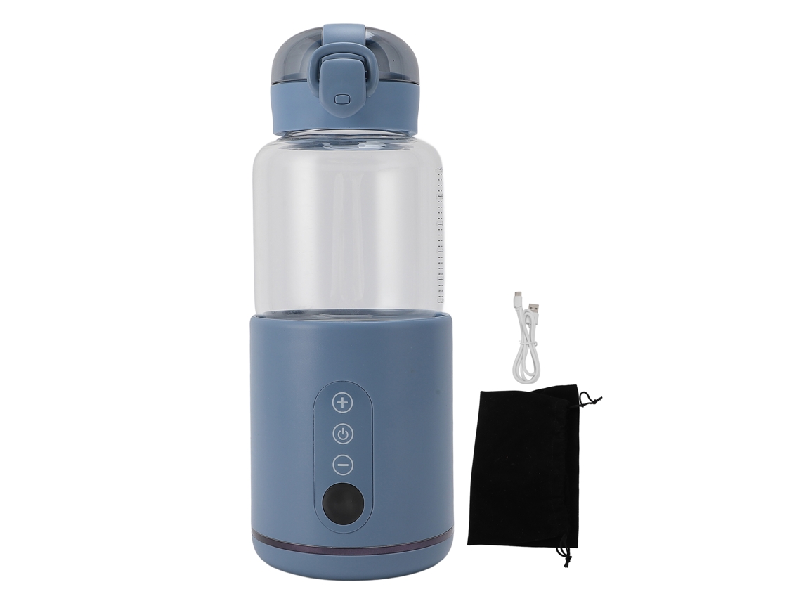 Calentador De Leche Portátil De Acero Inoxidable De 300 Ml, Inalámbrico Usb, Para Viajes, Coche, Color Azul Con Aislamiento.