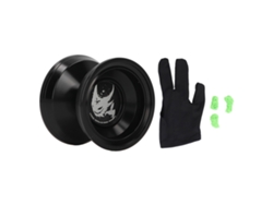 Ats-yoyo Desresponsive De Aleación Con Rodamiento Estable, Rotación Suave, Guante Y Cuerda Para Niños, Color Negro Brillante