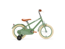 Generation Retro 14 Pulgadas Verde - Bicicleta Infantil Con Cesta