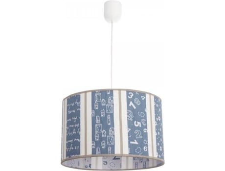 Lámpara de Techo FABRILAMP Retal (Azul Claro - E27 - Máx. 60W - Metal - Tela)
