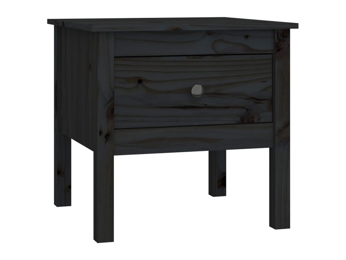 Mesa auxiliar 50x50x49 cm Pino negro macizo MAISON EXCLUSIVE