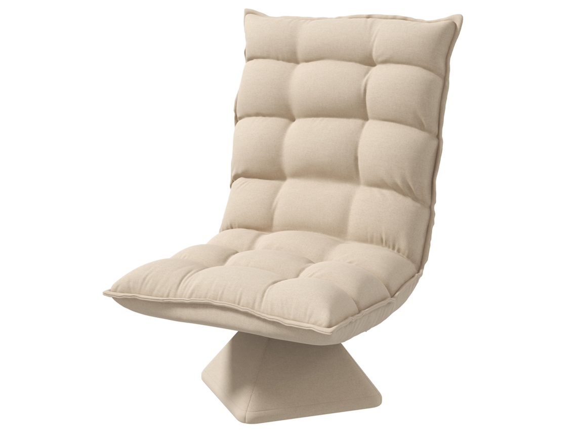 Sillón giratorio de lectura y relax beige 62x70x95cm