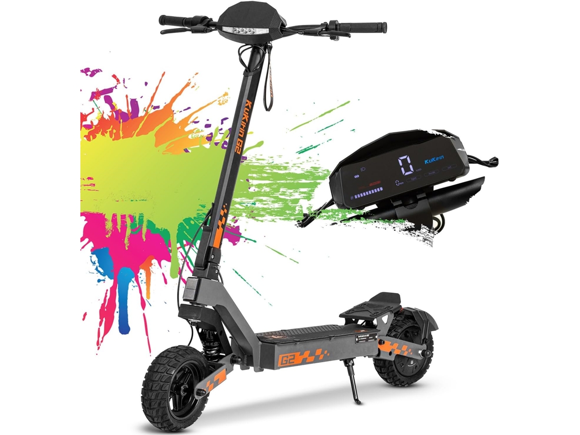 Patinete eléctrico Kukirin G2, 800 W, 48 V 15 A, 45 km/h, autonomía 55 km, equipado con sistema de 7 luces, versión actualizada de 2025