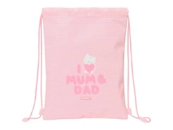 Mochila de Bolsa Con Cuerda Sapta Love Color Rosa 26 x 34 x 1 cm
