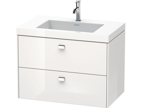 Lavabo para muebles DURAVIT Brioso c-bonded con subestructura de 80,0x48,0 cm 2 cajones incl. hueco para sifón y faldón sin rebosadero con banco