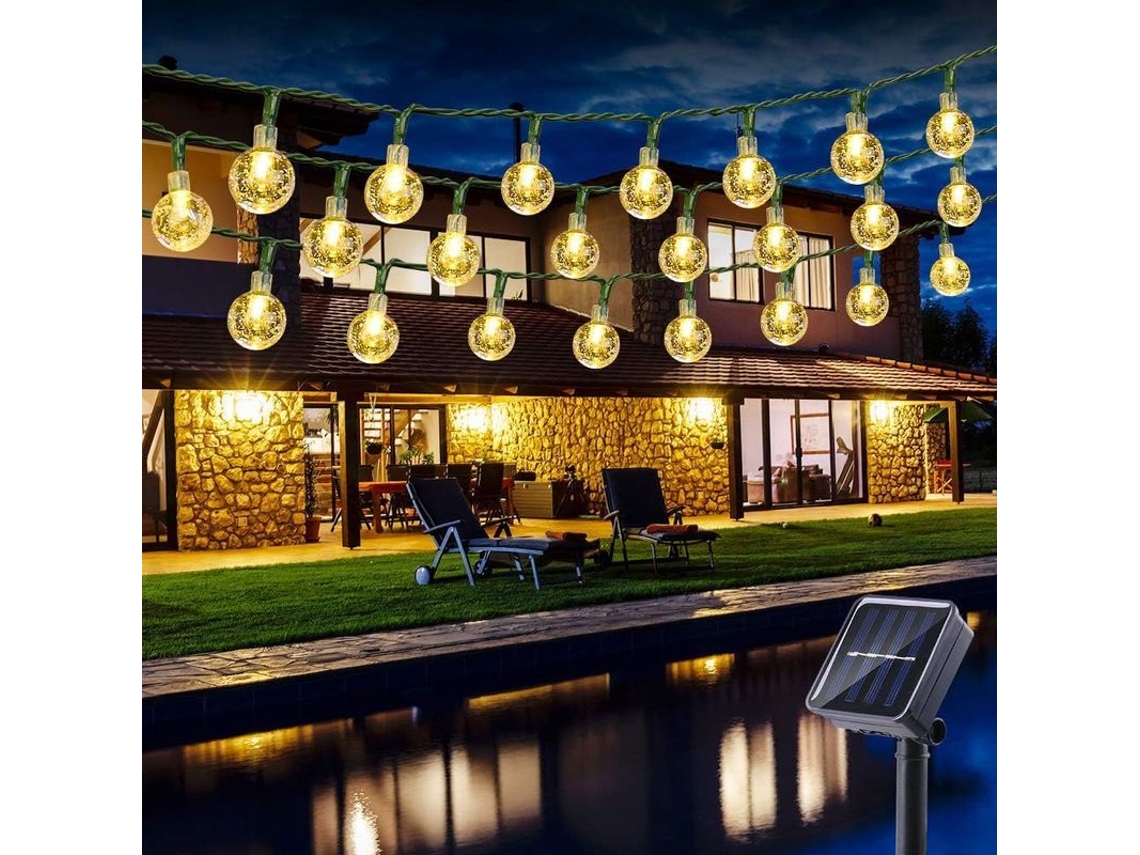 Guirnalda De Luces Solares Para Exteriores, 8 Modos, Decorativa, Resistente Al Agua, Para Jardín, Fiestas Y Hogar, Luz Blanca Cálida.