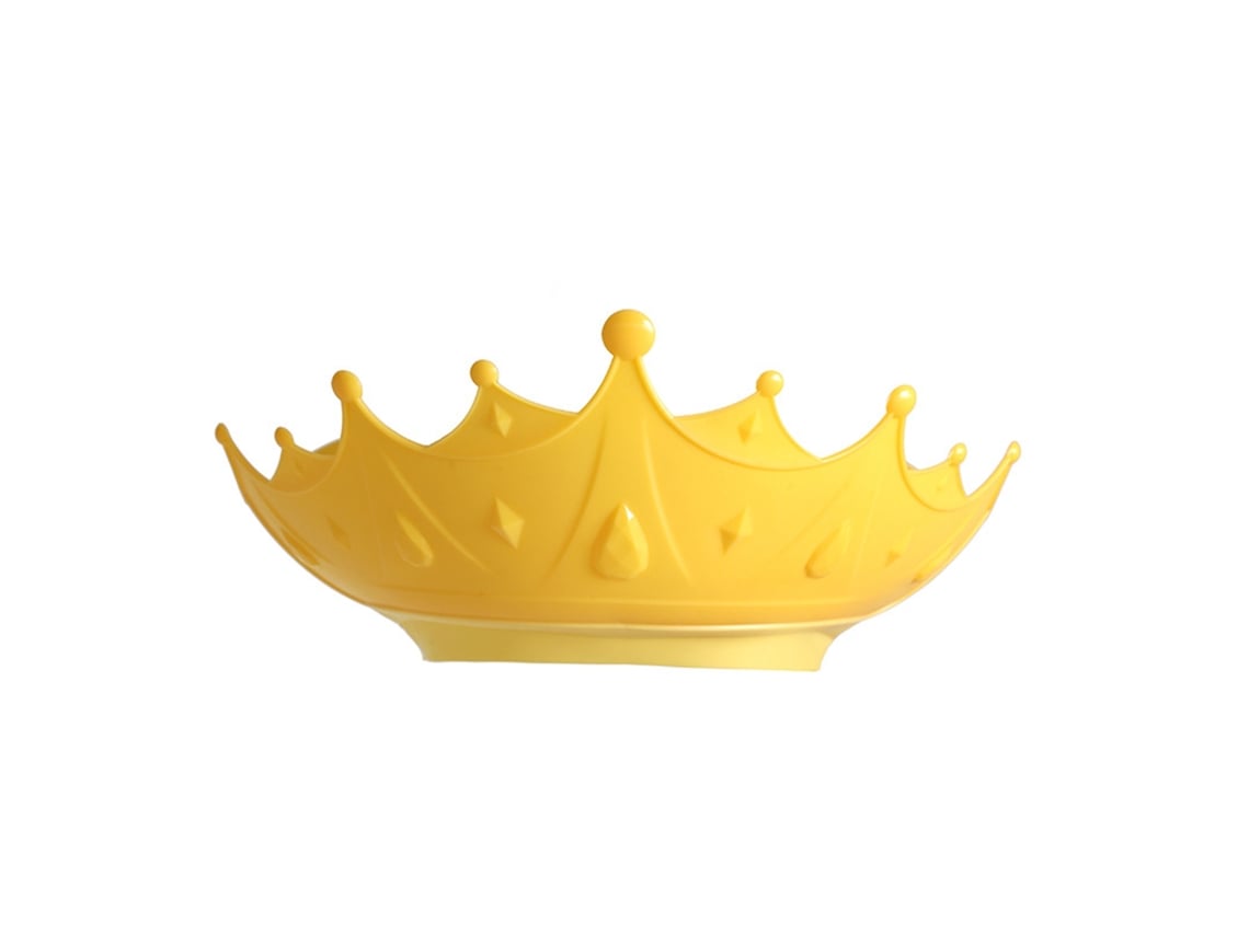 Boné De Banho Para Bebê Silicone Coroa Ajustável Protetor Ouvido Chapéu Impermeável Amarelo