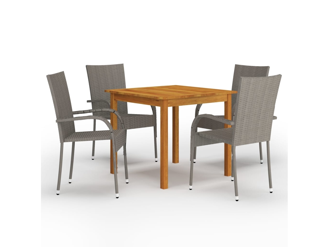 Juego de comedor de jardín gris Dkd Home Decor