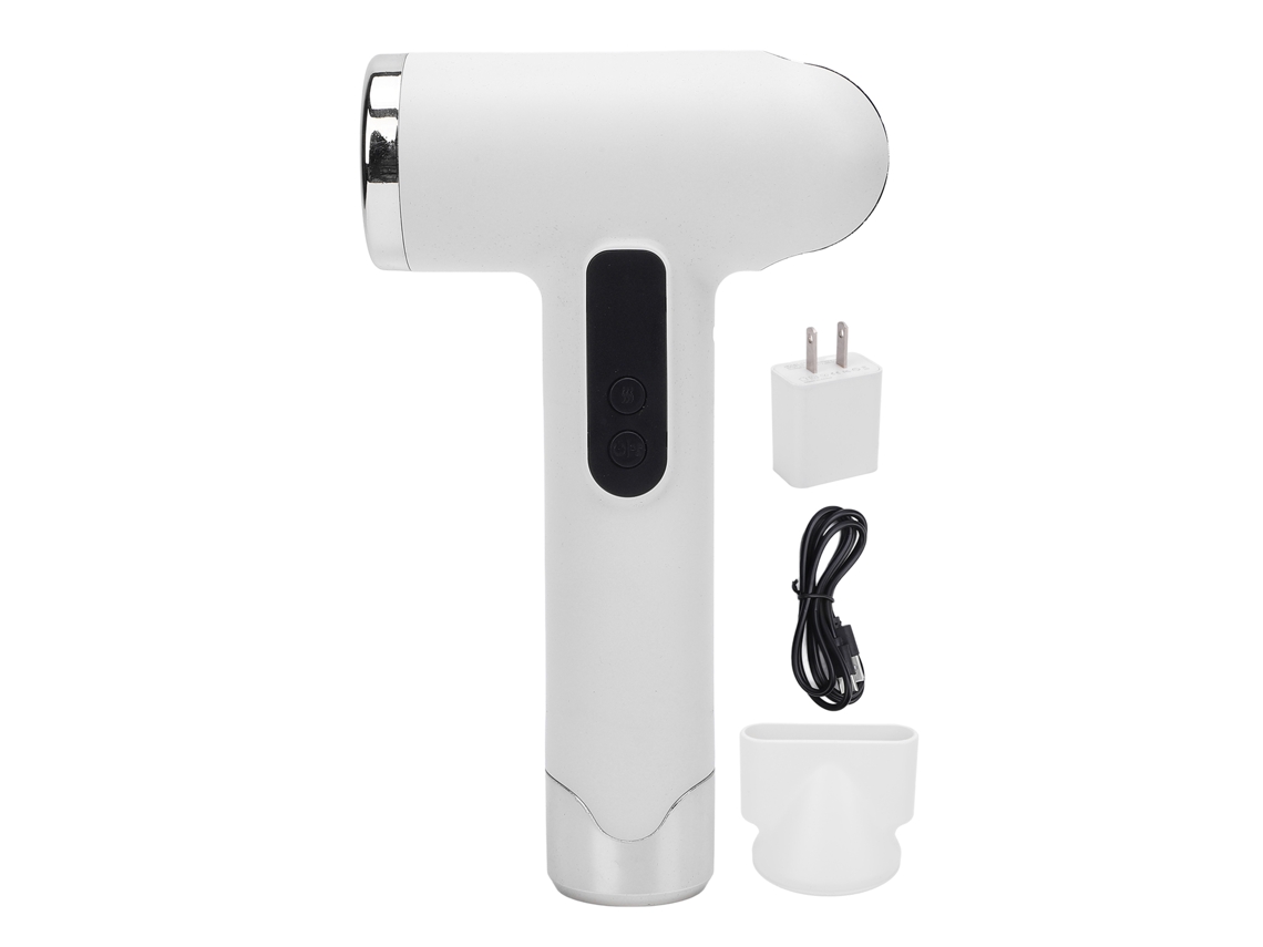 Secador De Cabelo Sem Fio 200w 100000rpm Recarregável Usb Secagem Rápida Portátil Para Viagem Casa Branco Plug Us