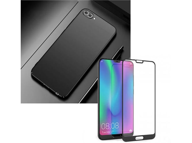 Kit Carcasa y Protector Cristal 5D Honor 10 SlimShield Negro