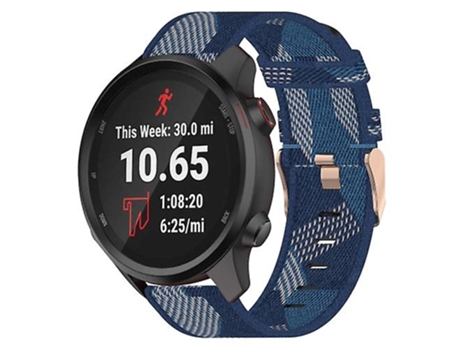 Correa para reloj Garmin Forerunner 245 de nailon azul de 20mm VENISYMLIS