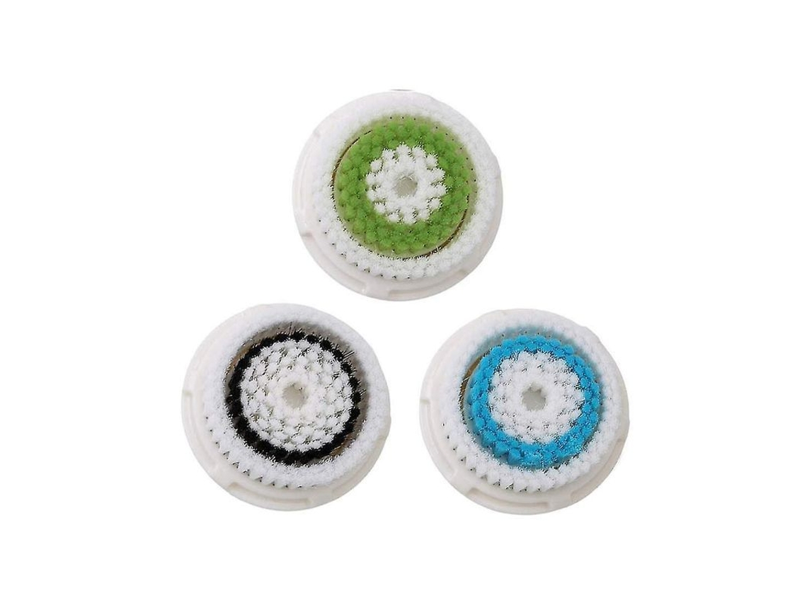 Cabezales De Repuesto Para El Cepillo De Limpieza Facial Boan, 3 Unidades, Exfoliantes Para Poros Obstruidos Y Dilatados (1 Azul, 1 Negro, 1 Verde).