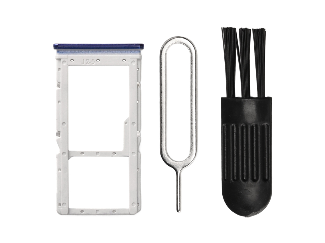 Conjunto Bandeja Cartão Sim Com Pino Ejeção E Escova Para Redmi Note 8 Pro Azul