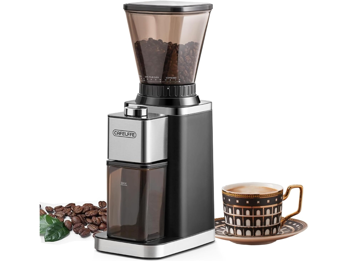 Molinillo eléctrico Cafelffe MK301, 48 niveles ajustables, muele para 2 x 12 tazas, antiestático