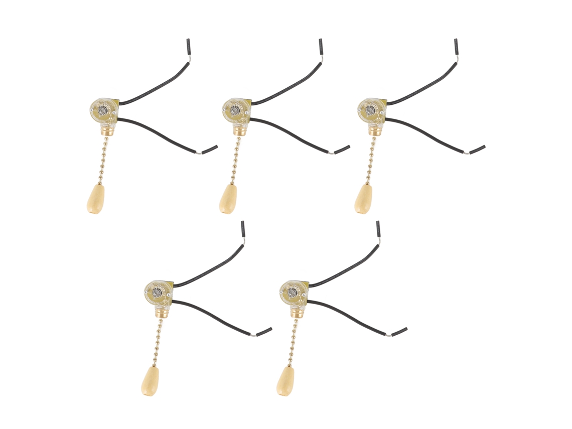 5 Interruptores Con Cordón Para Ventilador De Techo Y Lámpara De Pared 250v 125v