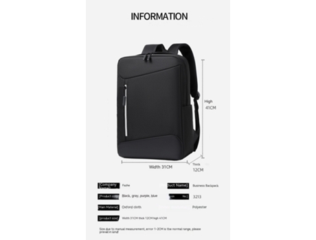 Mochila De Negocios Mochila De Computadora Multifuncional Impermeable Para Hombres Mochila Escolar Para Estudiantes USB-Púrpura Rojo