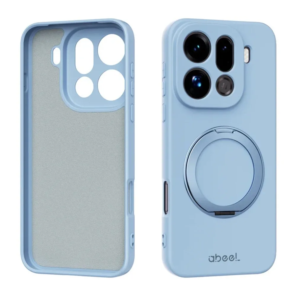 (azul Claro, Oppo Find X9 Pro) Funda Suave De Silicona Líquida Respetuosa Con La Piel, Soporte De Anillo Magnético De 360°, Protección Integral.
