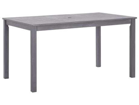 Mesa de jardín VIDAXL Gris Madera de acacia (140x80x74 cm)