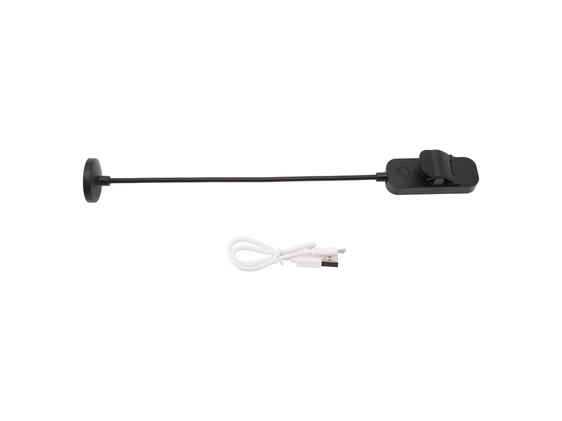 Bj-luz De Lectura Portátil De Led Com Clip 3 Temperaturas De Cor Reguláveis Usb Recarregável Para Ler Na Cama Preto