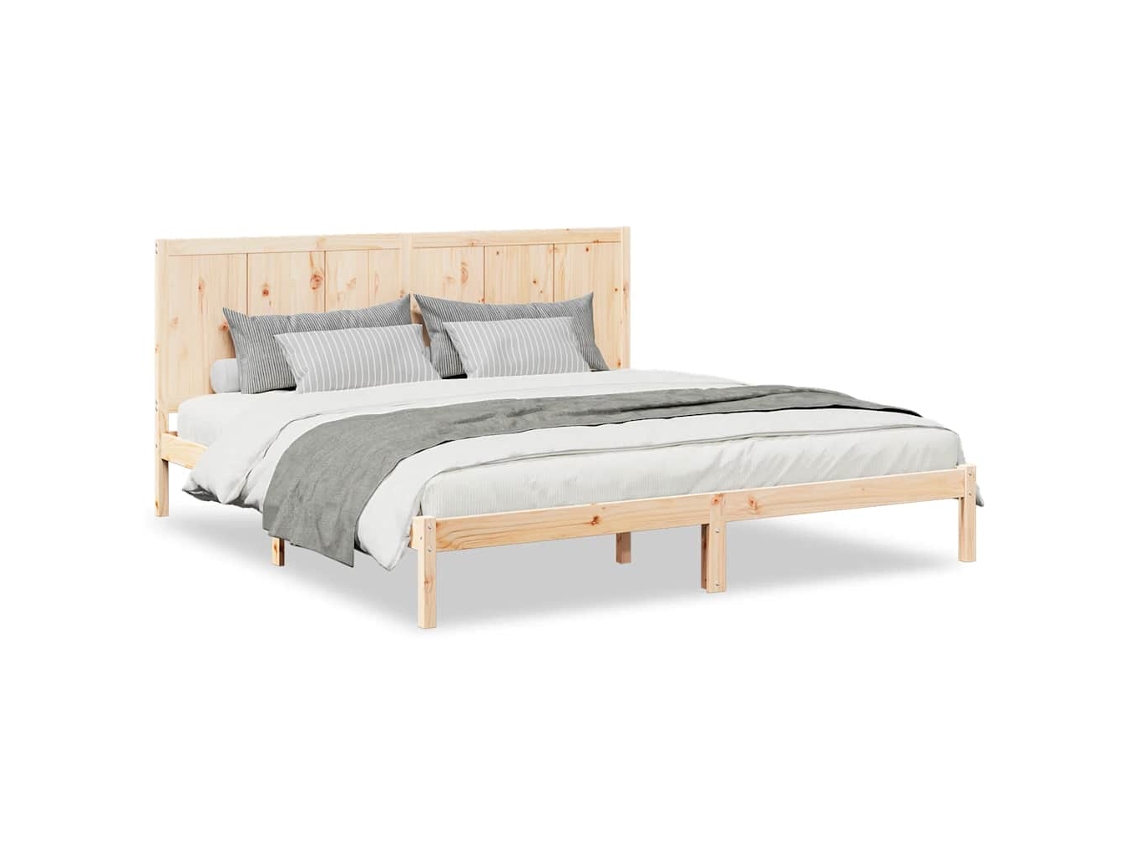 Estructura De Cama Vidaxl Marrón Madera De Pino (200x220 Cm)