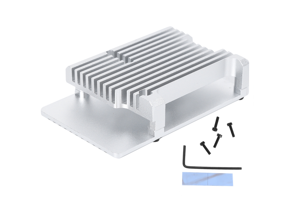Caja De Placa Base De Aleación De Aluminio Duradera Para Raspberry Pi4 Componentes Electrónicos Negro