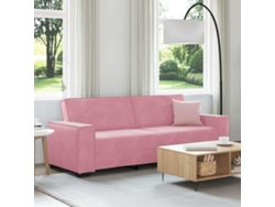 Sofá De 3 Plazas Terciopelo Rosa 180 Cm