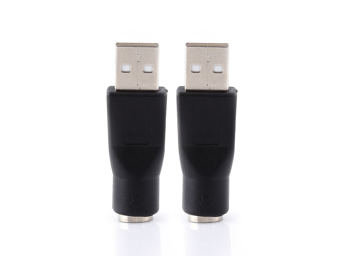 2 Adaptadores Convertidores Usb 2.0 Macho A Ps/2 Hembra Para Teclado Y Ratón De Pc