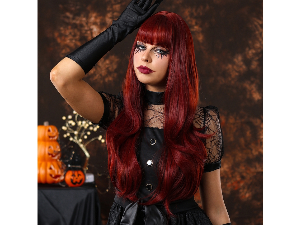 Peluca de Halloween sexy y realista para mujer