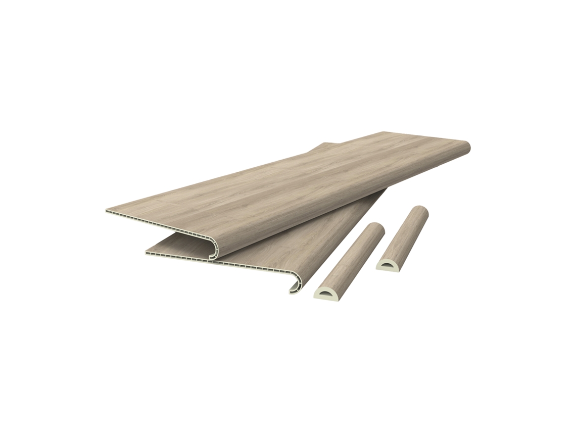 Juego de 2 cubiertas para escaleras Bunschoten de PVC 120x32x4,6 cm Tessuto Milan NEU.HOLZ