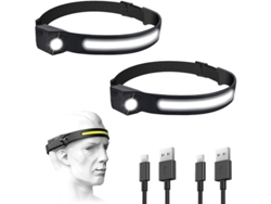 2026-2pcs Linterna Frontal Led Recargable Usb Impermeable 5 Modos Camping Ciclismo Pesca Reparación Niños