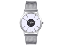 Reloj De Cuarzo Para Hombre Con Correa De Silicona Dial De Escala Zhoulianfa (plata)