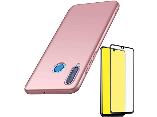 Kit Carcasa y Protector Cristal 5D Huawei P30 Lite SlimShield Rosa