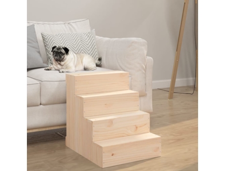 vidaXL Escalera para mascotas madera maciza de pino 40x49x47 cm