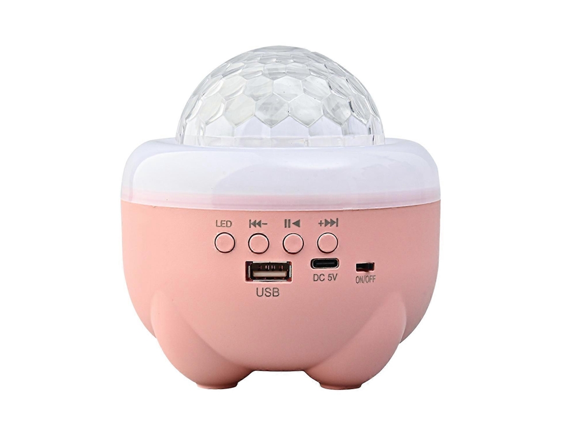 Altavoz Bluetooth multifuncional con luz rosa en forma de bola y carga USB, ideal para fiestas en casa y espectáculos de luces, de Yunzii.